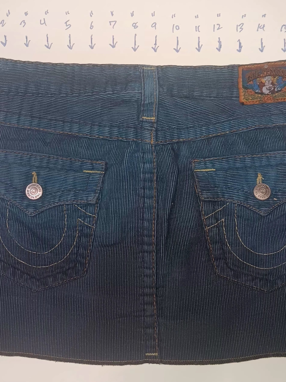 True Religion Indigo Skirt with Contrast Stitching